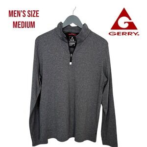 Gerry Men's Medium 1/4 Zip‎ Pullover Performance Golf Shirt Gray Activewear